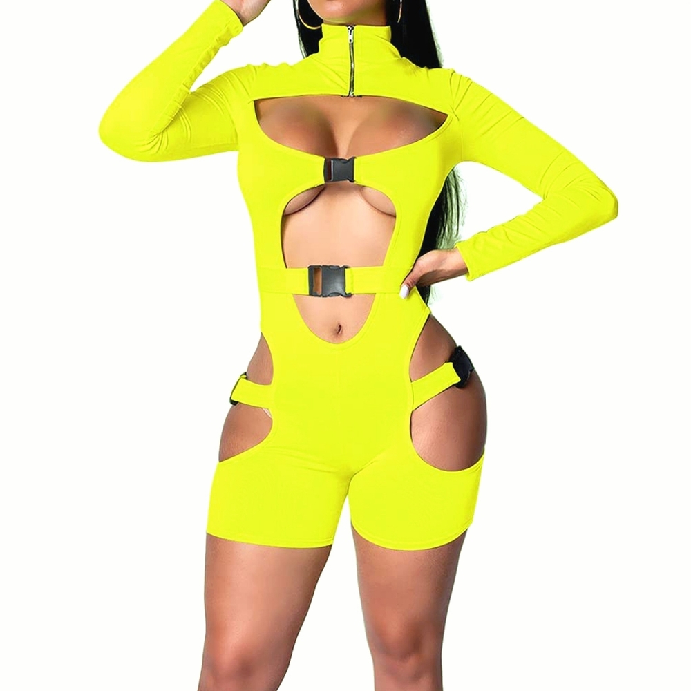 Neon YELLOW *VIRAL* Tiktok Buckle Bodysuit